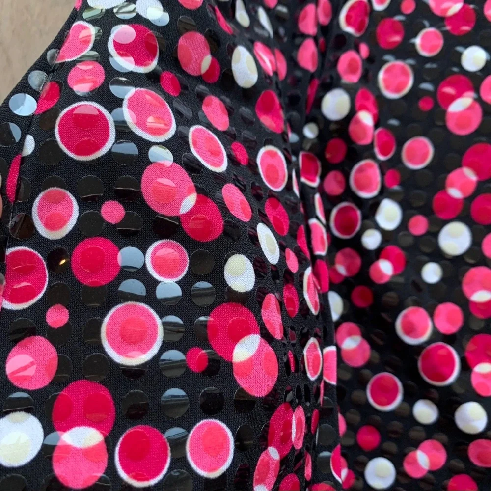 Vintage 90s Y2K funky retro colorful polka dot short sleeve tank top - Picture 3 of 4